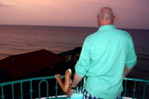 Daddy & Daughter watch sunset, sunset, Jamaican sunset, Caribbean, Paradise, Island, fun, friends, swimming, boating, family time, vacation