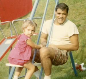 Daddy & Little Bianca, swingset, summer memories