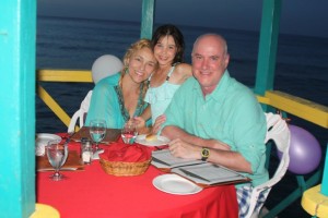 Jamaica, wedding anniversary, happy anniversary, private dinner on the pier, joy, balloons, lovely evening in the Caribbean, Caribbean Sea