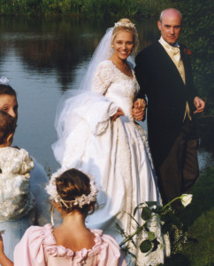 Bianca & Phillip marry, beautiful children all around, flowers, moat, castle, roses, sweetness