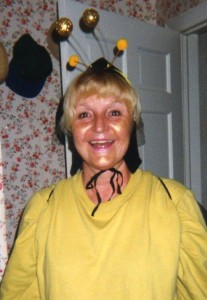 Halloween, bumblebee, gold sparkle antennae, My mom, Bianca Tyler's mother, silly memories