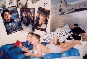 Happy childhood, Harry Potter, posters, white tiger, son, friendship, boys, video games