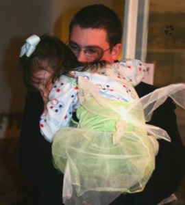 fairy hugs, hugging little sister, big brother, baby sister, Tinkerbell, Tinkerbell costume, wings, fairy wings