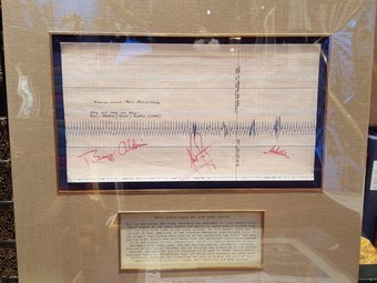 EKG readout of Buzz Aldrin as he stepped onto the Moon